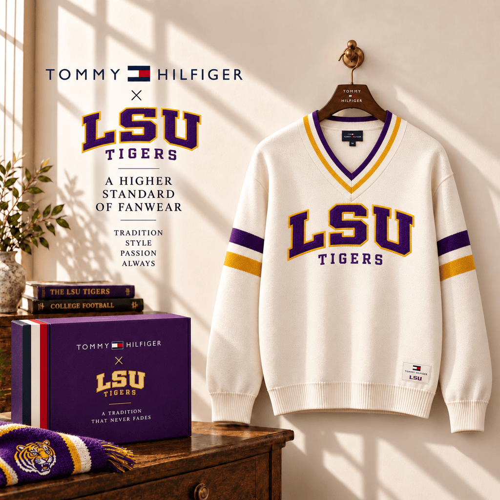 LSU Varsity V-Neck Sweater PNPA