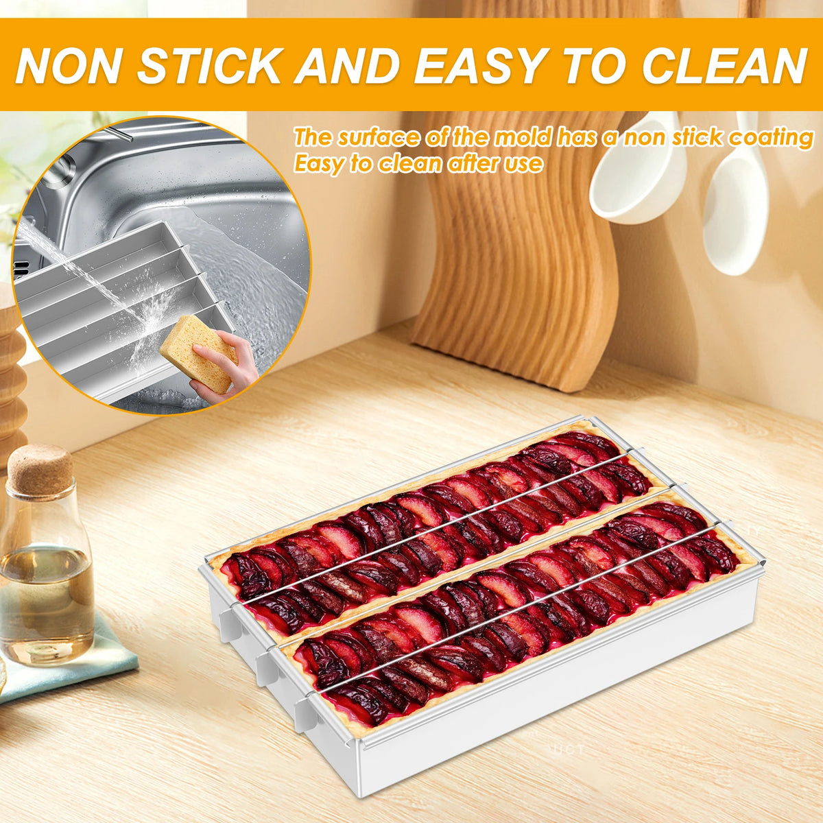 Rectangle Cake Pan Nonstick Tiramisu Pan Cake Baking Tray Aluminum Alloy Tiramisu Dessert Making Molds for Tiramisu Cheesecake