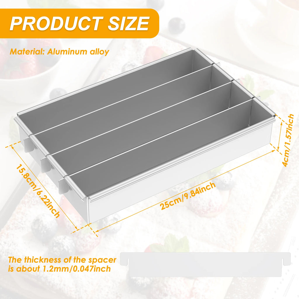 Rectangle Cake Pan Nonstick Tiramisu Pan Cake Baking Tray Aluminum Alloy Tiramisu Dessert Making Molds for Tiramisu Cheesecake
